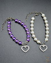 Charger l'image dans la galerie, Collier pour chat avec des perles et un coeur