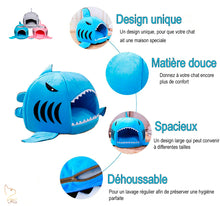 Charger l&#39;image dans la galerie, Panier pour chat - Design requin - Existe en 3 tailles et 3 coloris