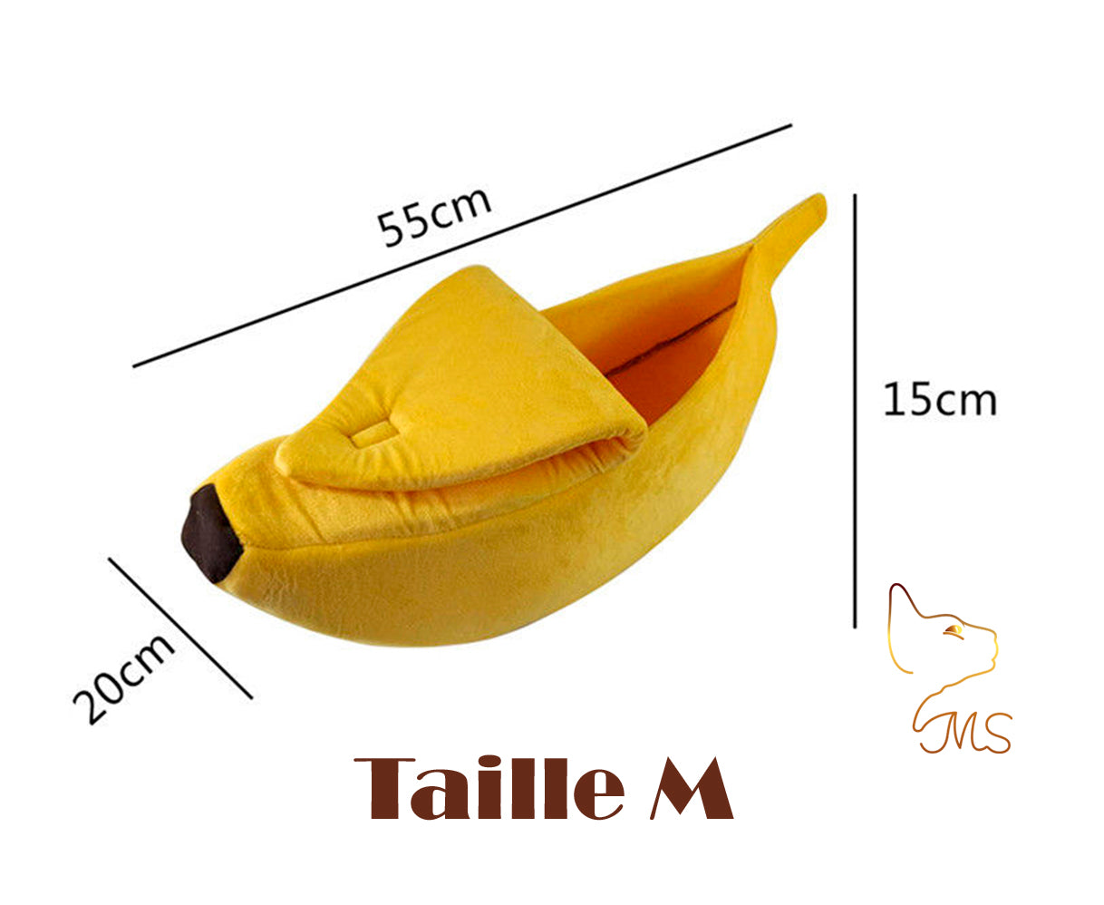 Banane Chat - Panier à Chat Couleur Jaune Taille M (50x20x15cm) - 2,5Kg
