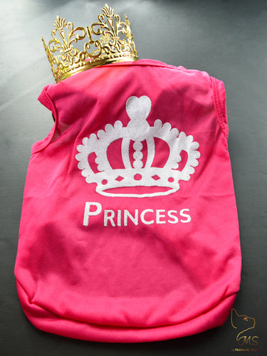 Tee shirt pour chat rose avec inscription princess