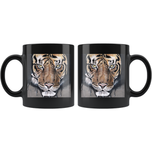 Mug original noir avec tigre