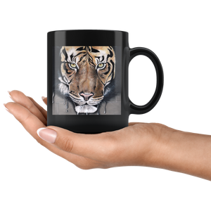 Mug original noir avec tigre