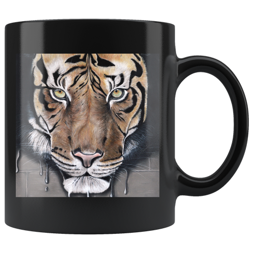 Mug original noir avec tigre