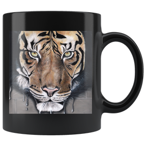 Mug original noir avec tigre